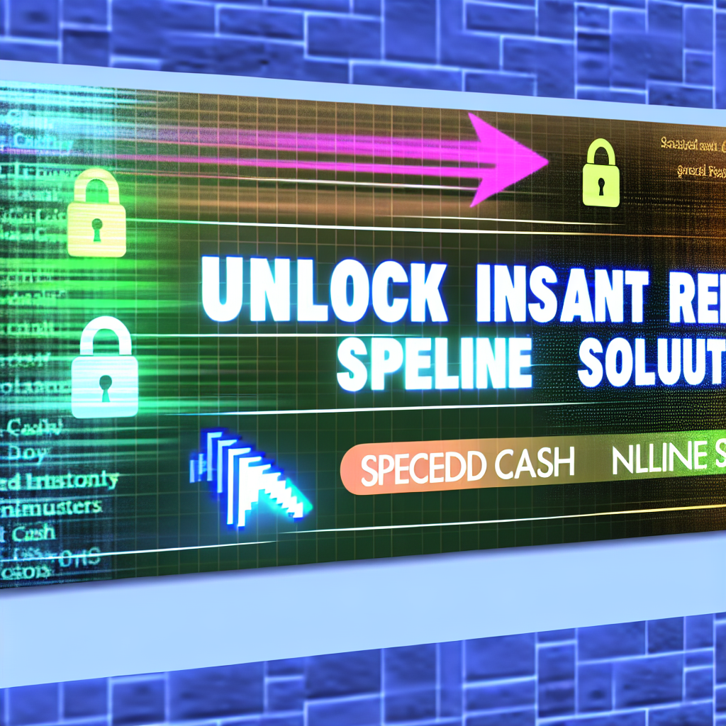 Unlock Instant Relief: Speedy Cash Online Solutions